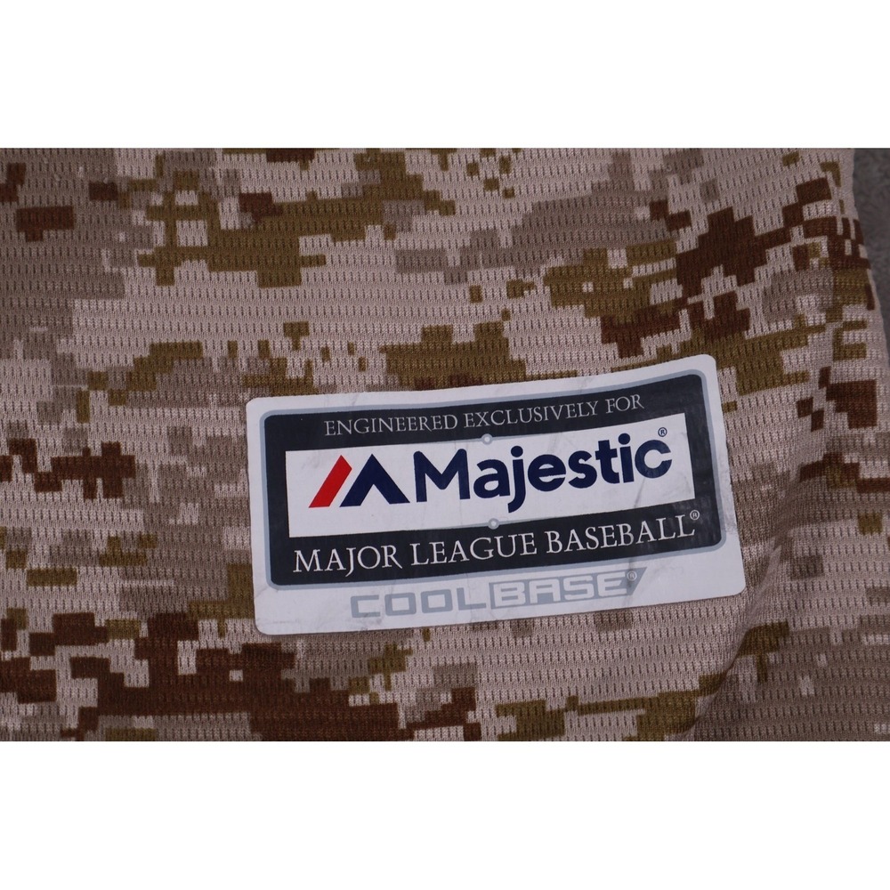 San Diego Padres Jersey Mens M Beige MLB Baseball Majestic Button Front - Picture 4 of 10
